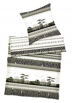Bettwäsche Afrika - Zebras in Steppe - 135 x 200 cm - Mikrofaser